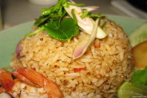 Brown rice with shrimp