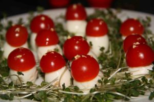 toad stools salad with quail eggs